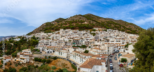 Panoramic view of white houses in Mijas, Spain on October 2, 2022