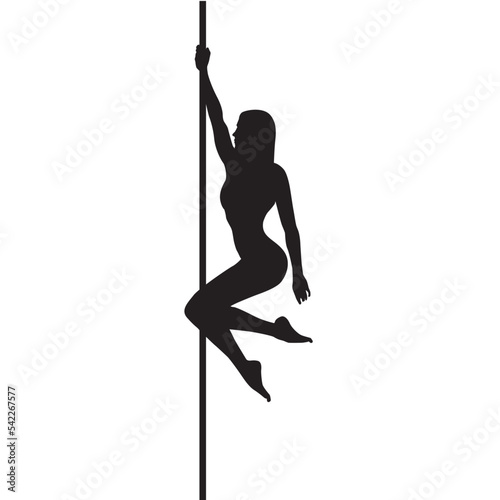 vector silhouette of a woman dancing pole dance