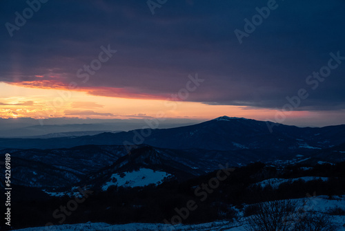 sunset in the snowy mountains © Елена Вырыпаева