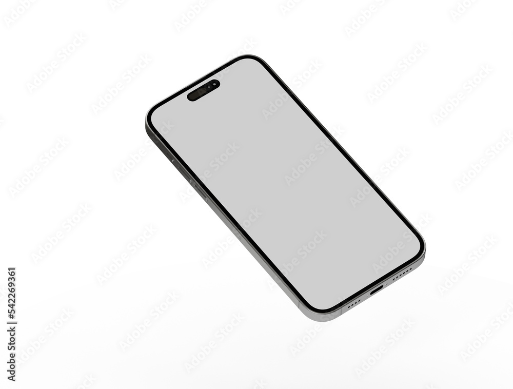 Modern glass smartphone hanging over the table Modern glass smartphone hanging over the table