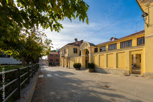 Sanfrè, Cuneo, Piedmont, Italy - October 29, 2022: The Town Hall building in piazza Osvaldo de Zardo photo