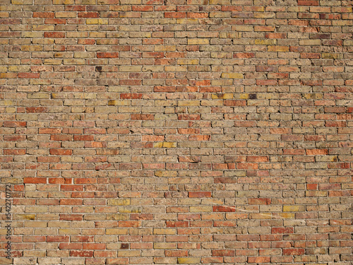 Old red brick wall, textured background