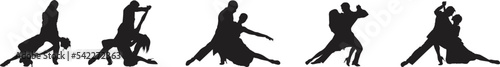 vector silhouette of a couple dancing ballroom dance