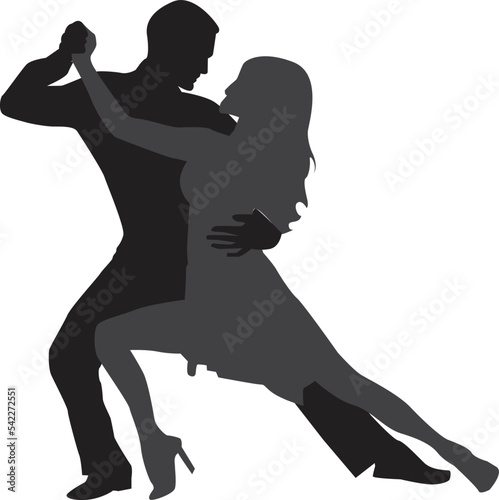 vector silhouette of a couple dancing ballroom dance