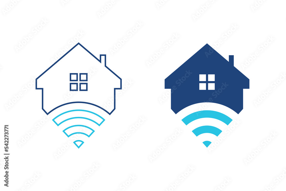 Home and Wi-fi icon symbol wireless house simple icons vector Home and Wi-fi icon symbol wireless house simple icons vector
