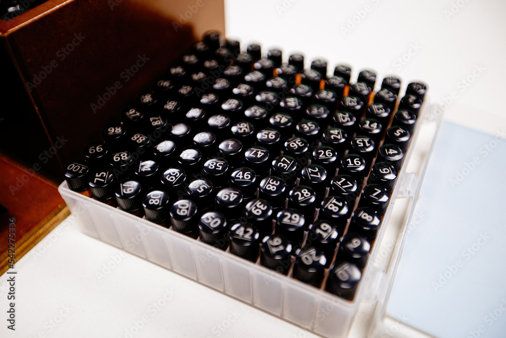 Aroma samples kit for analysis of coffee, perfume or other in analytic laboratory Aroma samples kit for analysis of coffee, perfume or other in analytic laboratory