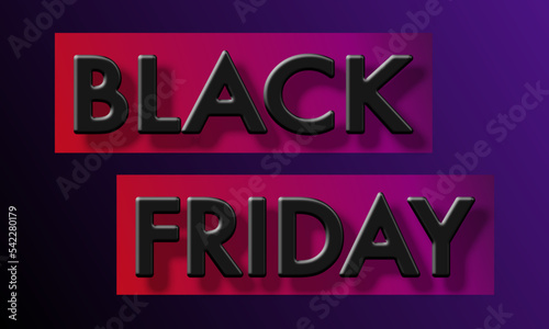 Black friday sale background. Gradient text volumetric Vector illustration