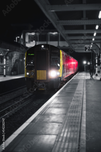 Train enters a trainstation