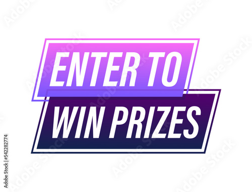 Megaphone Hand, business concept with text Enter to win prizes.