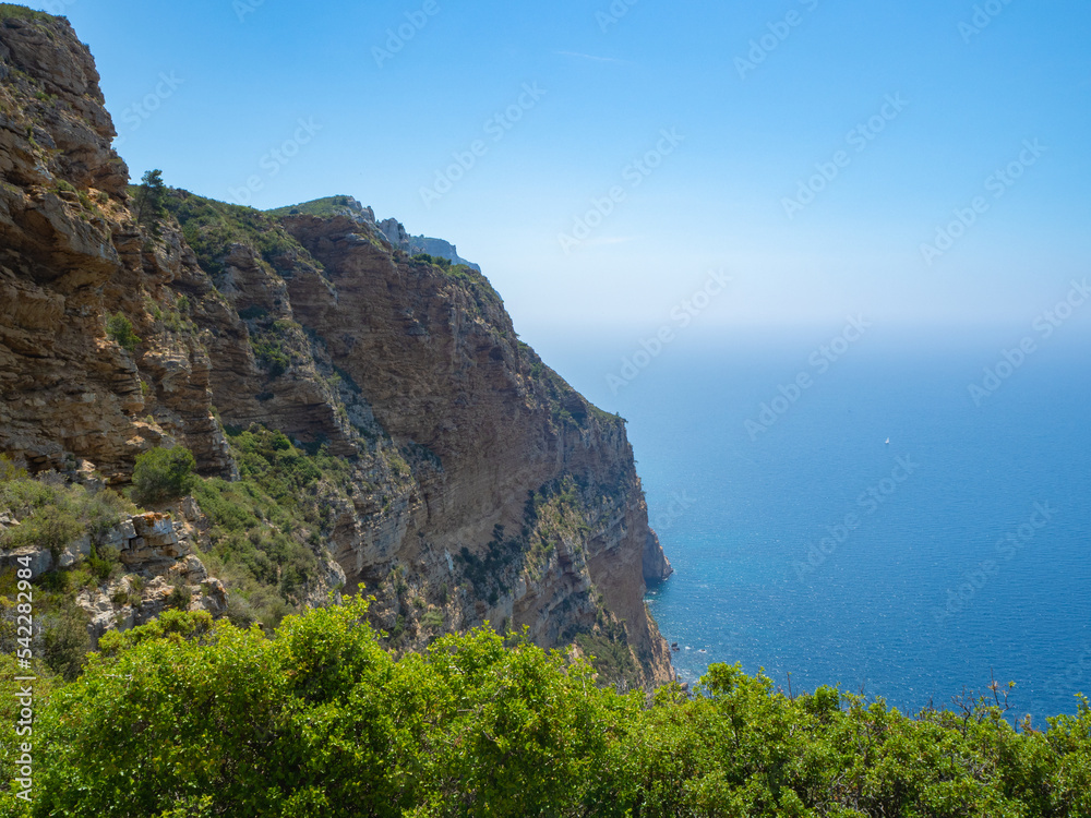 Calanques, France - May 18th 2022: View from Cap Canaille towards the open sea