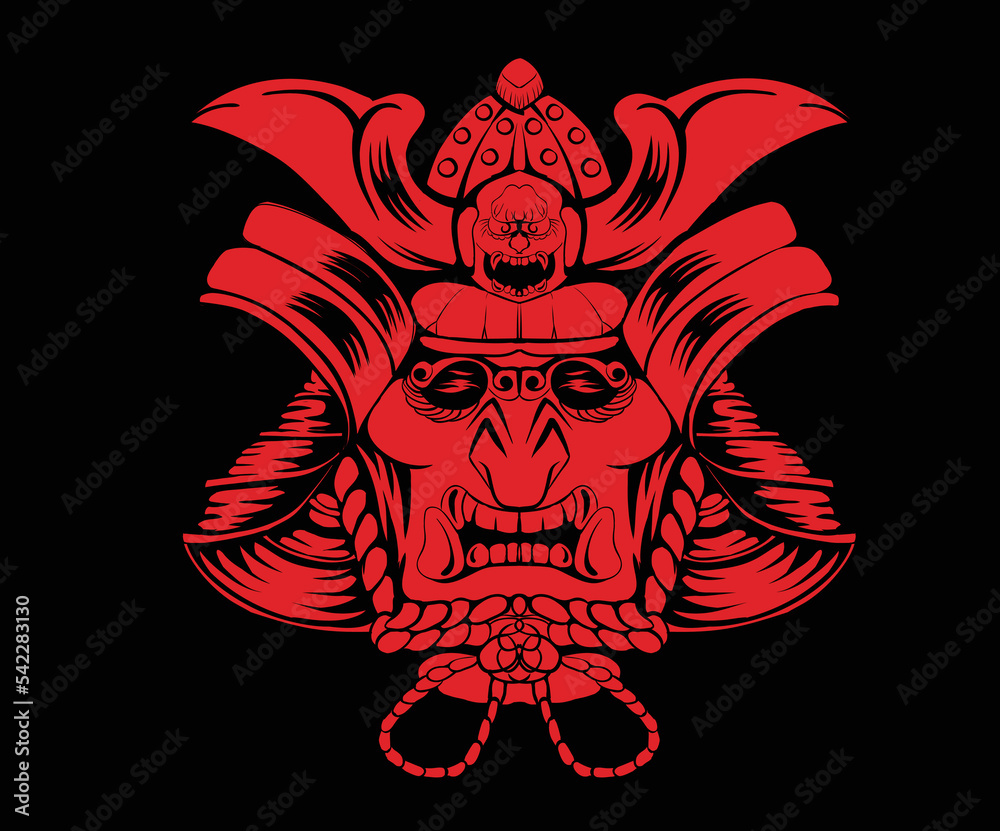 Illustration of the samurai helmet