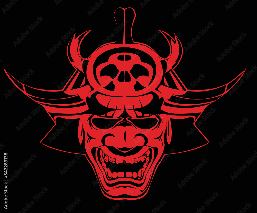 Illustration of the samurai helmet Illustration of the samurai helmet