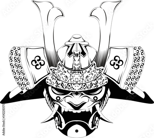 Illustration of the samurai helmet