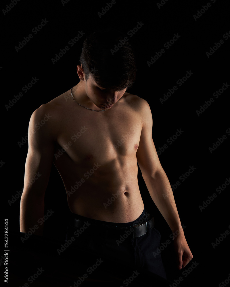 Teenager with a towel in his hands the concept of an active lifestyle, fitness training Teenager with a towel in his hands the concept of an active lifestyle, fitness training