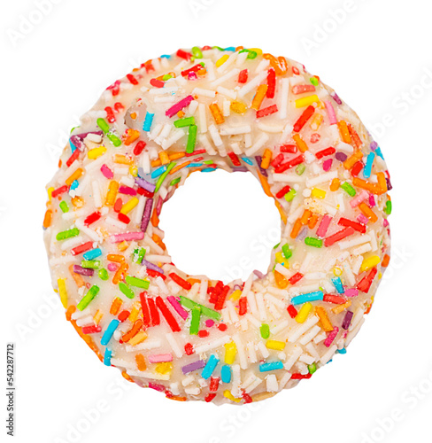 Isolated biscuit colored cookies on a white background
