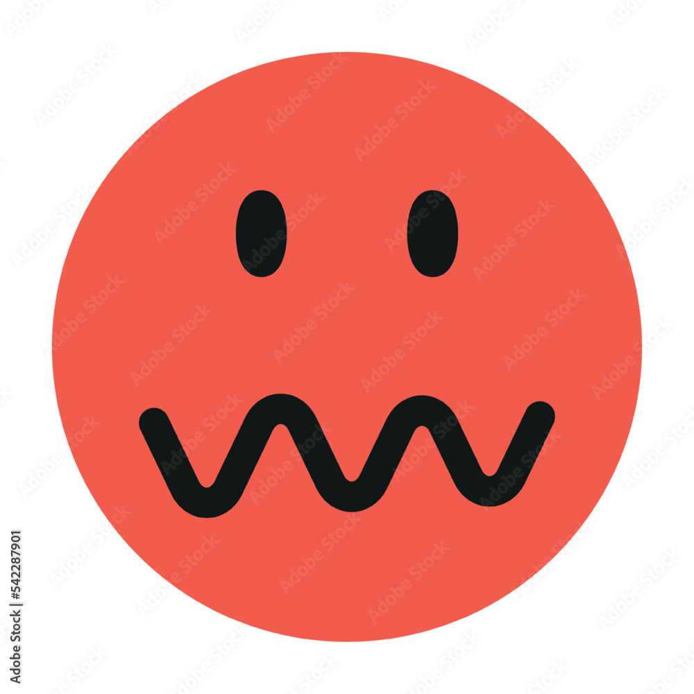 Angry emoji in groovy style . Vector design icon Angry emoji in groovy style . Vector design icon
