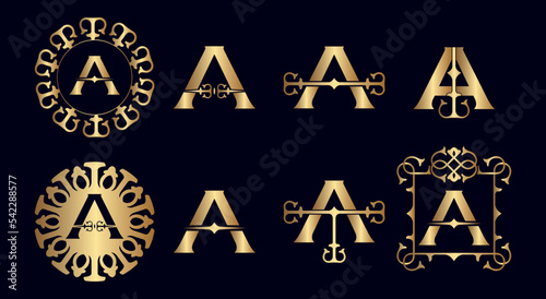 royal gold A letter logo