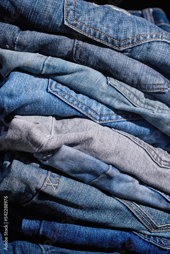 A stack of jeans.