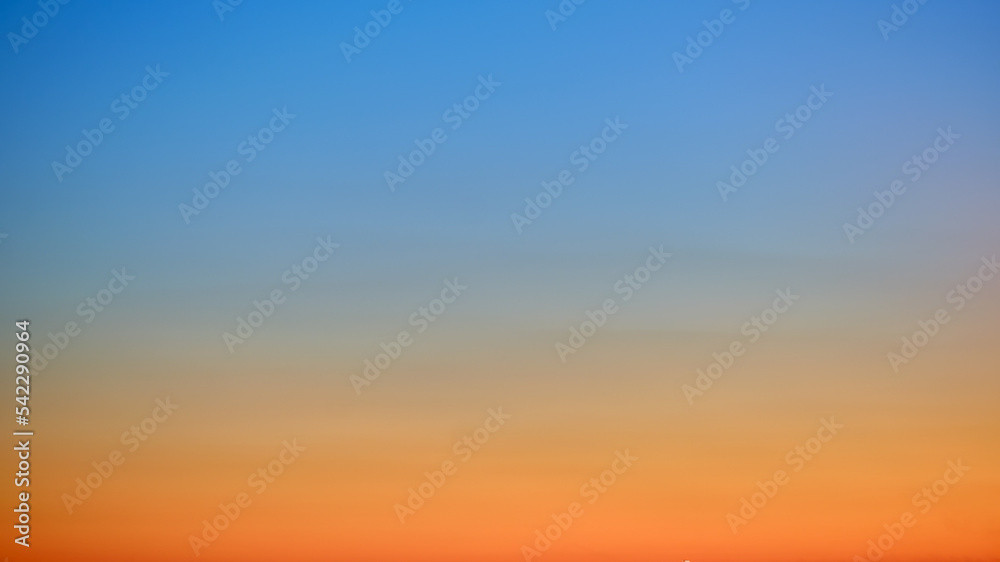 Gradient on the evening sky red blue color, beautiful copy space background