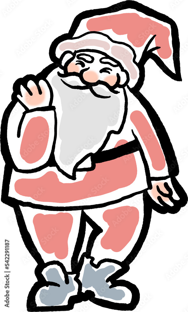 Funny Santa Claus dancing, hand drawn cartoon character, comic personage illustration. Decorative element for poster print, Christmas party invitation, postcard design. Traditional winter celebration. Funny Santa Claus dancing, hand drawn cartoon character, comic personage illustration. Decorative element for poster print, Christmas party invitation, postcard design. Traditional winter celebration.