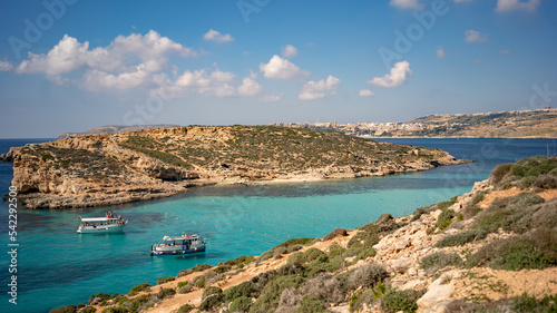 view of the coast of the sea, comino island, malta