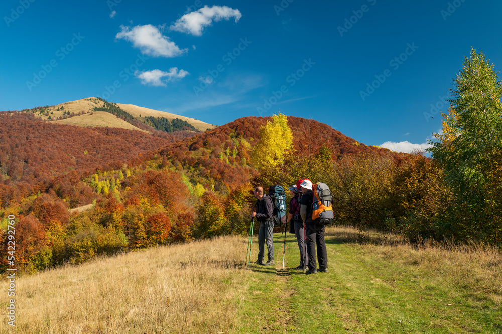 Hikers on the mountain trail