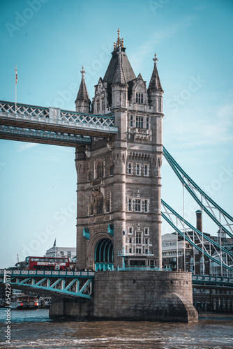 Tower Bridge in London with the Thames in foreground