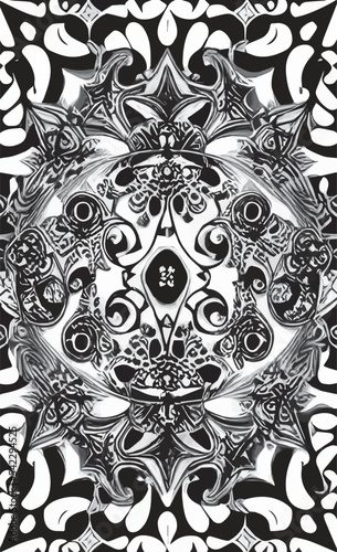 Decorative black and white gothic ornament, base for tattoo