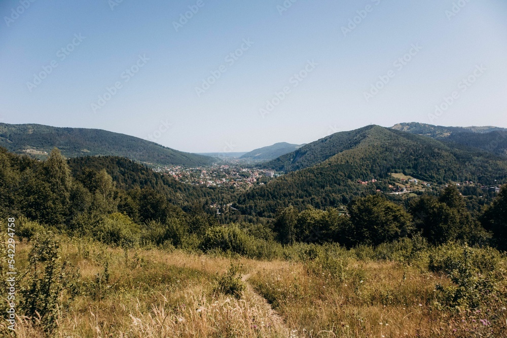 Landscape view of Yaremche city in the Ivano-Frankivsk region, Ukraine