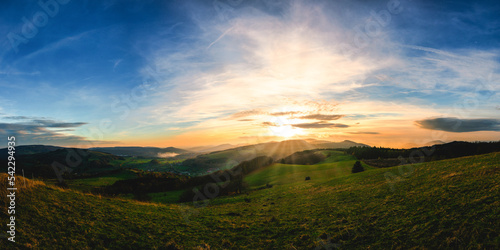 Rhön, Landschaft, Natur, Sonnenuntergang, Himmeldunkberg, Deutschland, Unterfranken