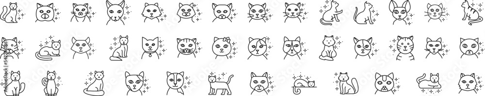 Cats icon collections vector design