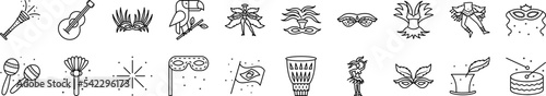 Brazilian carnival icon collections vector design