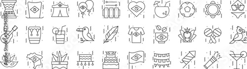 Brazilian carnival icon collections vector design
