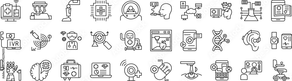 Medicine technology icon collections vector design Medicine technology icon collections vector design