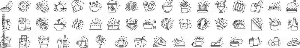Menu dishes icon collections vector design