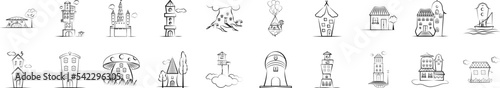 Imaginary house icon collections vector design