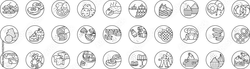 Bakery icon collections vector design Bakery icon collections vector design