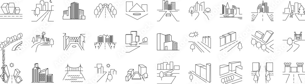 City icon collections vector design City icon collections vector design
