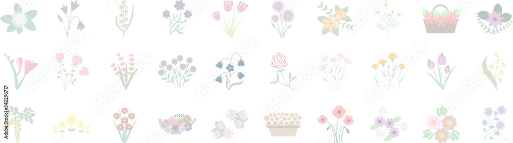 flowers icon collections vector design