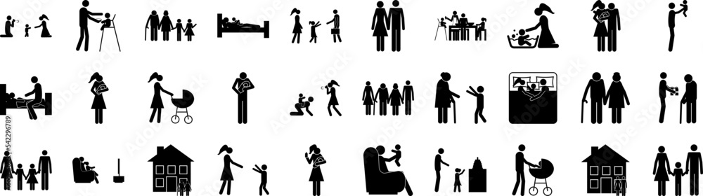 Family icon collections vector design Family icon collections vector design
