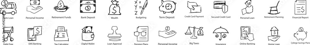 Finance icon collections vector design Finance icon collections vector design