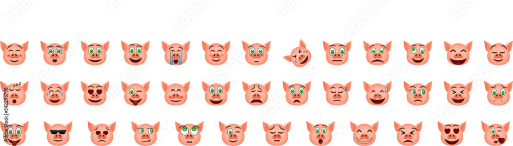 Emoji pig icon collections vector design Emoji pig icon collections vector design