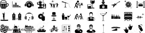 Dance disko icon collections vector design