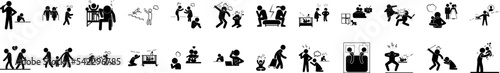 Family bad icon collections vector design