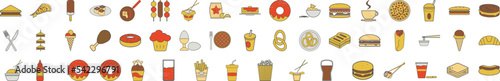 Fast food icon collections vector design