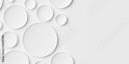 Fototapeta Naklejka Na Ścianę i Meble -  Random sized white circle bowl shaped background wallpaper banner pattern with copy space
