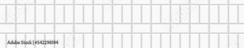 White crosscatch or basket weave tile horizontal background. Stone or ceramic brick metro wall seamless pattern. Kitchen backsplash or bathroom floor texture. Vector flat illustration