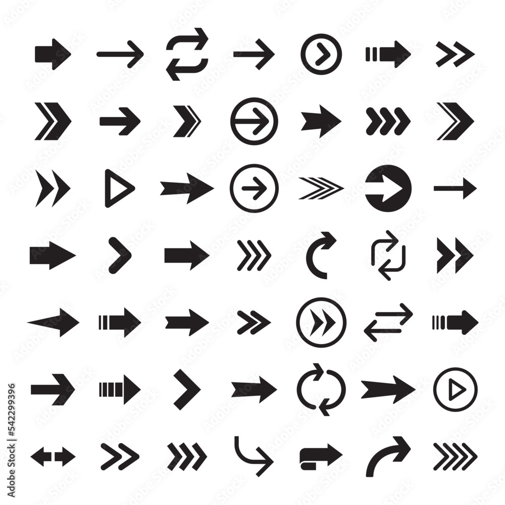 Arrow icons. Simple directional pictogram arrows. Arrow icons. Simple directional pictogram arrows.