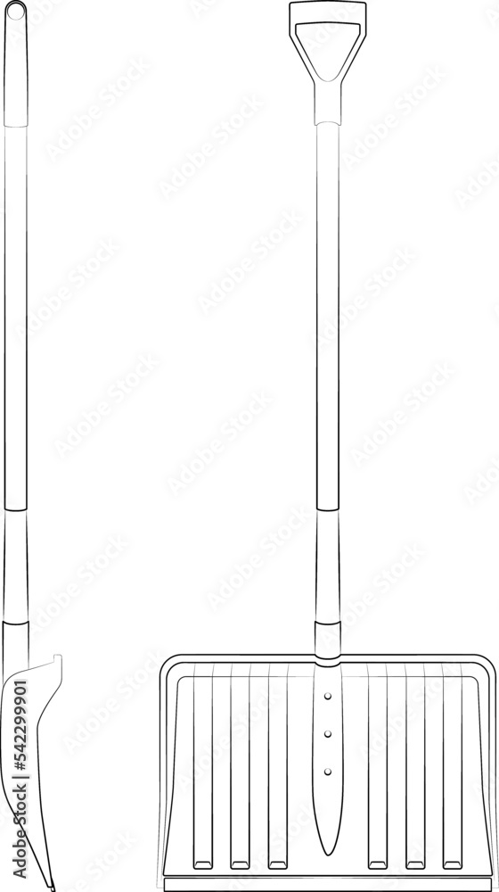 Snow shovel, snow plow with ergonomic handle, snow clearer for small