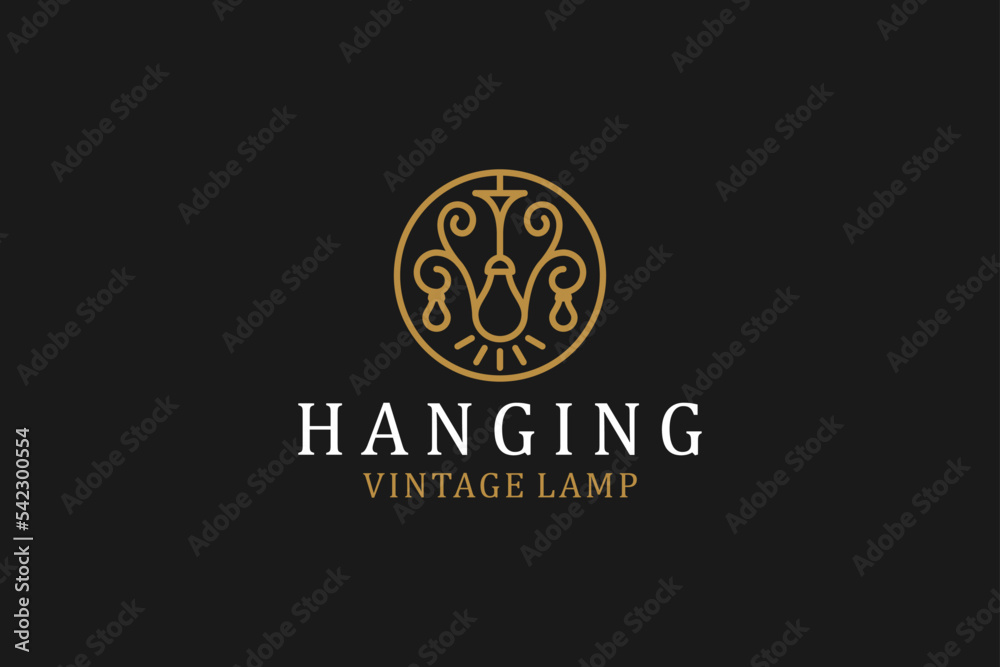 Ornament hanging lamp logo design  icon symbol filigree home decoration ornament